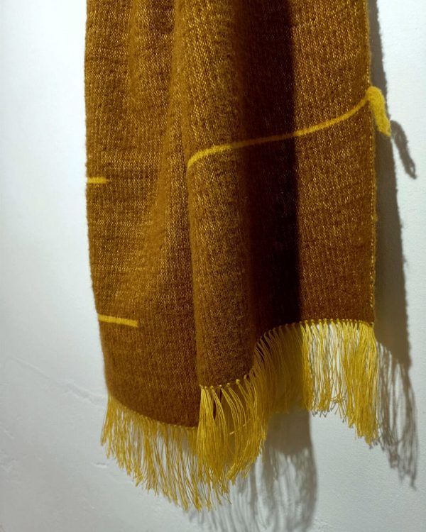 Bufanda de lana y lino «CANELA» de Sandra Bastón - Artesanía textil